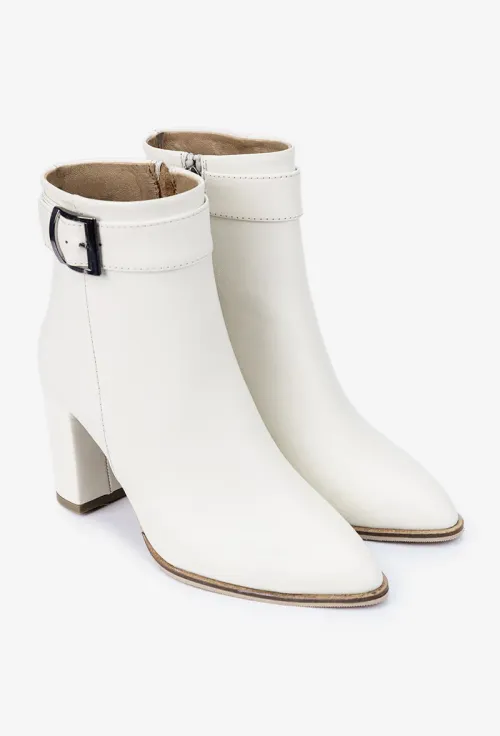 Botine dama NUR bej din piele naturala picture - 2