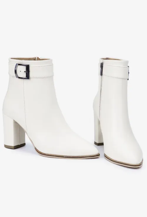 Botine dama NUR bej din piele naturala picture - 5