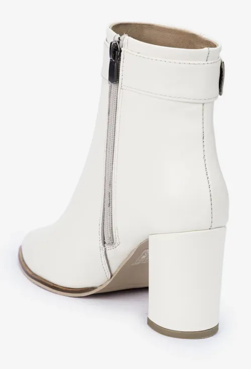 Botine dama NUR bej din piele naturala picture - 3