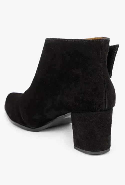Botine dama NUR din piele intoarsa neagra picture - 5