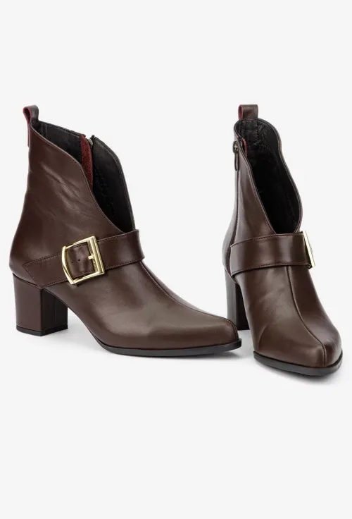 Botine dama NUR din piele naturala bordo picture - 6