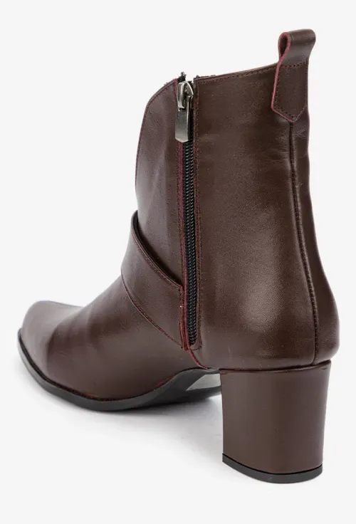 Botine dama NUR din piele naturala bordo picture - 4