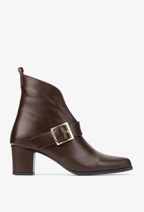 Botine dama NUR din piele naturala bordo picture - 3
