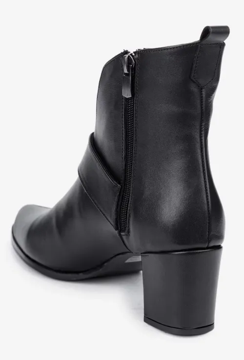 Botine dama NUR din piele naturala neagra picture - 4