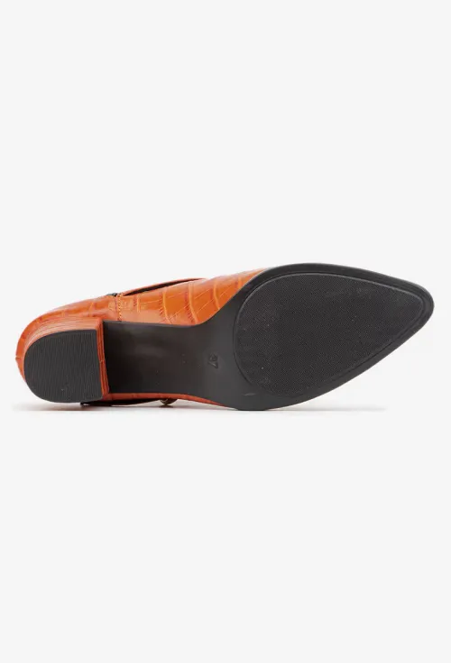 Botine dama NUR din piele naturala portocalie picture - 5