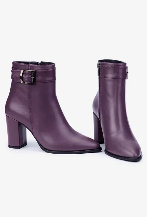 Botine dama NUR mov din piele naturala picture - 5