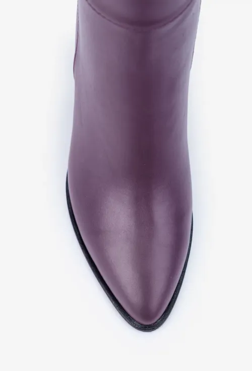 Botine dama NUR mov din piele naturala picture - 6