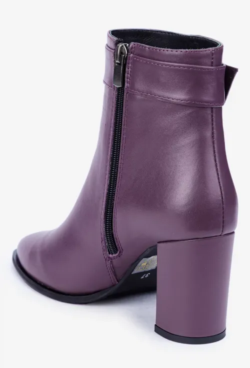 Botine dama NUR mov din piele naturala picture - 3