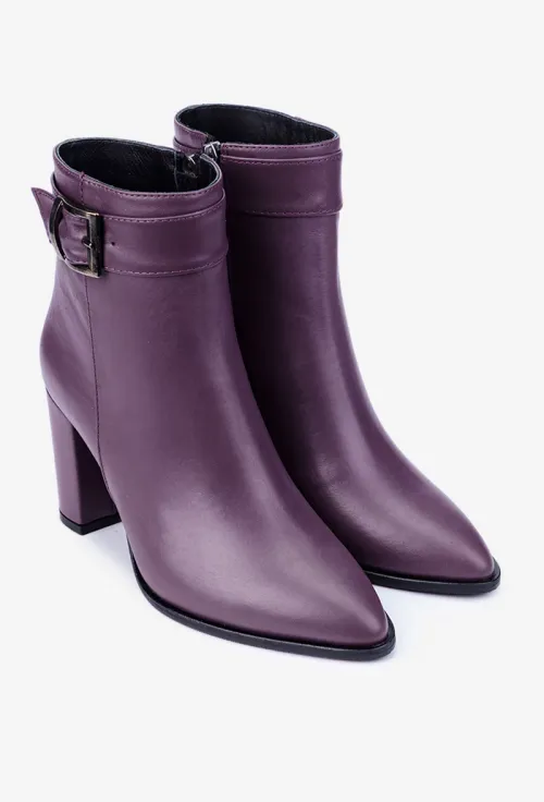 Botine dama NUR mov din piele naturala picture - 2