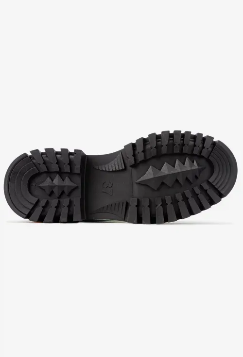 Botine dama verzi din piele intoarsa cu elastic negru picture - 5
