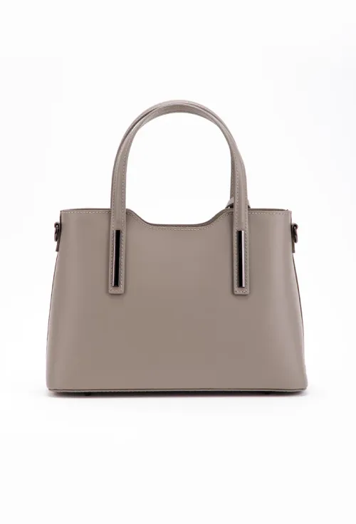 Geanta dama din piele naturala taupe picture - 6