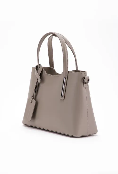 Geanta dama din piele naturala taupe picture - 2