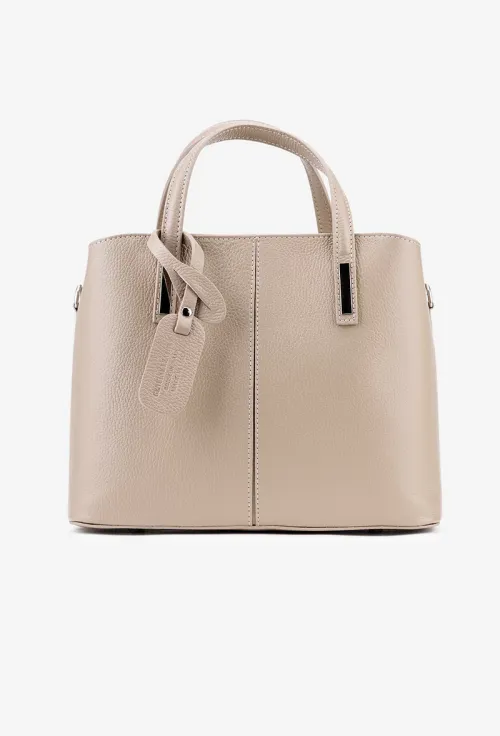 Geanta dama din piele texturata taupe picture - 2