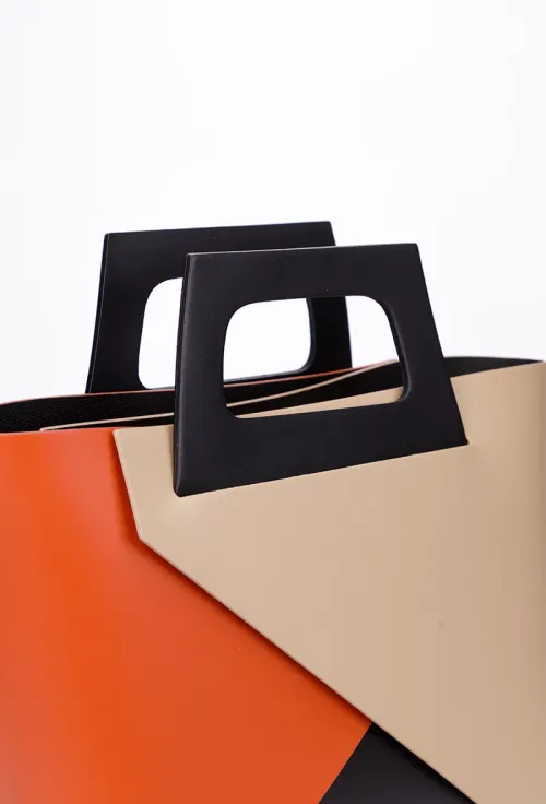 Geanta dama shopper din piele naturala multicolora picture - 4