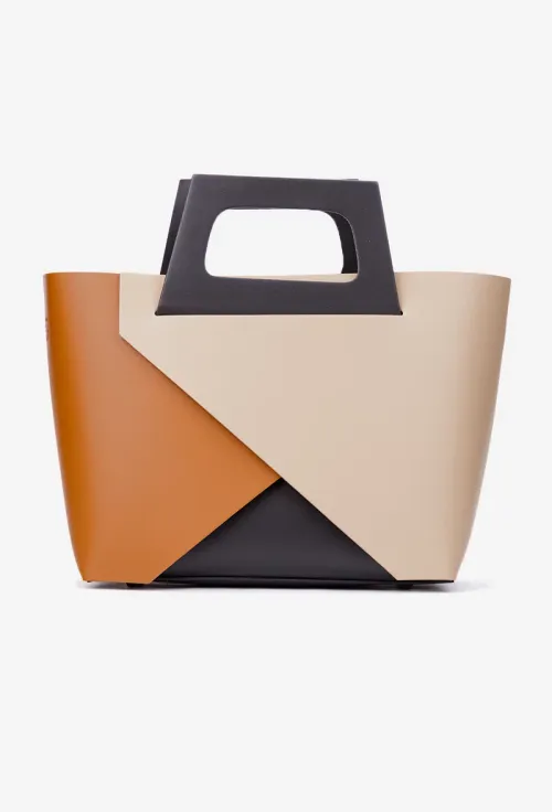 Geanta dama shopper din piele naturala multicolora picture - 2