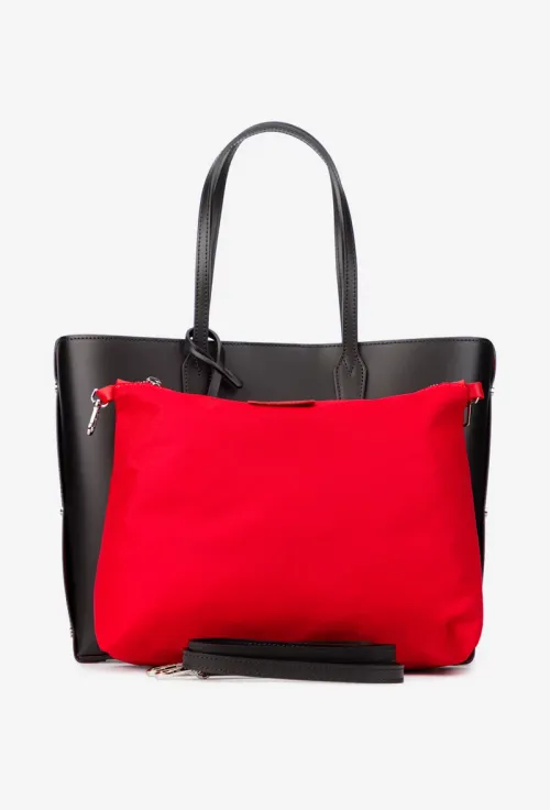 Geanta dama shopper neagra din piele naturala picture - 5