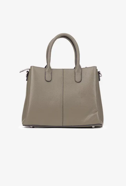 Geanta dama taupe din piele texturata picture - 4