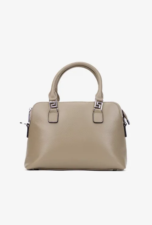 Geanta dama taupe din piele texturata picture - 2