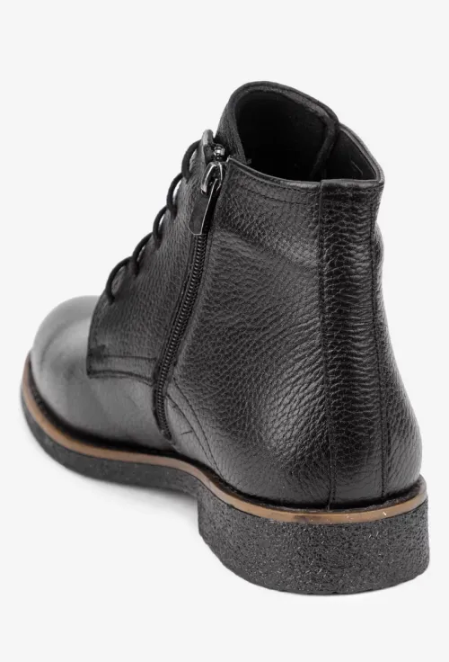 Ghete barbati confectionate din piele texturata neagra picture - 3