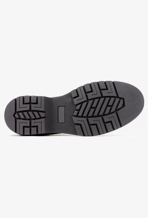 Ghete barbati din piele nabuc neagra cu elastic in laterale picture - 4