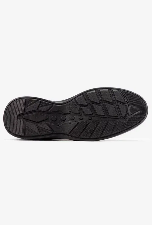Ghete barbati NUR negre din piele naturala si material textil picture - 4