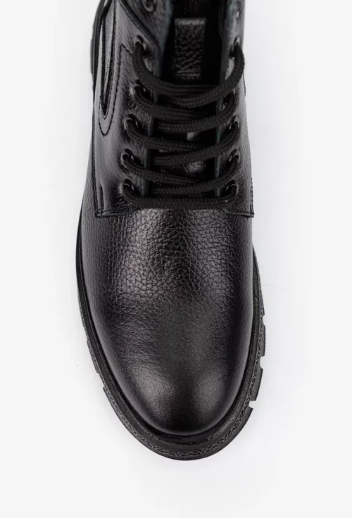 Ghete barbati NUR negre din piele texturata picture - 6