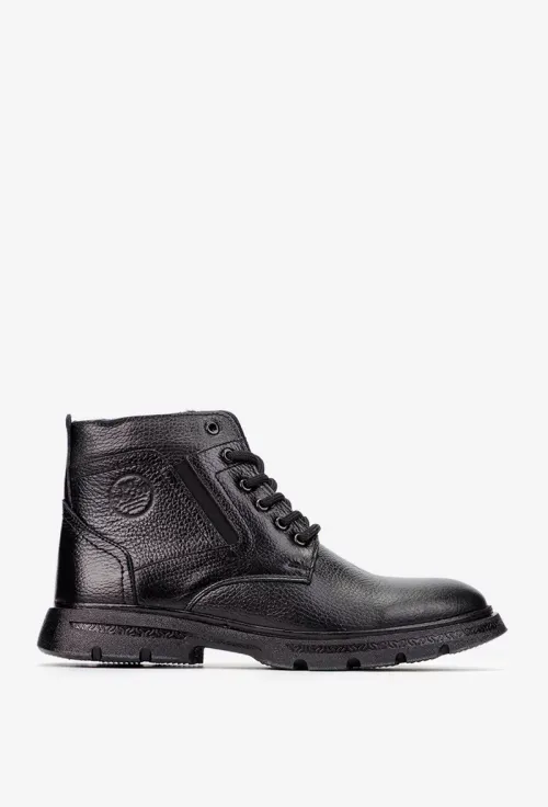 Ghete barbati NUR negre din piele texturata picture - 2
