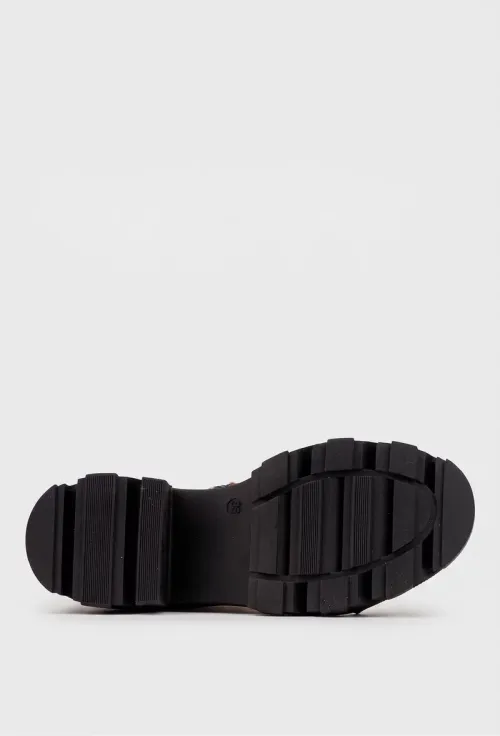 Ghete dama din piele naturala maro accesorizate picture - 4