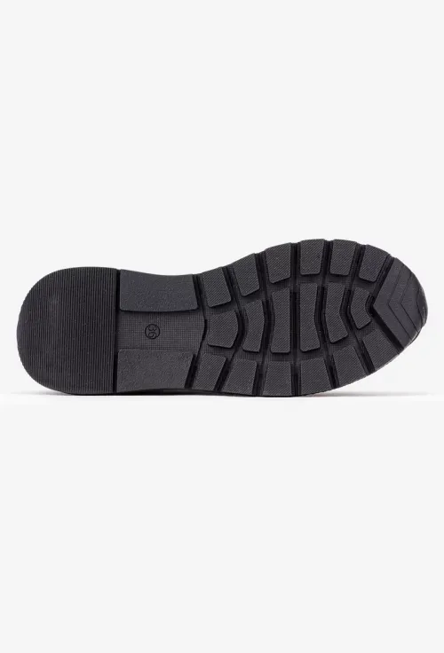 Ghete dama kaki din piele nabuc cu siret si fermoar lateral picture - 4