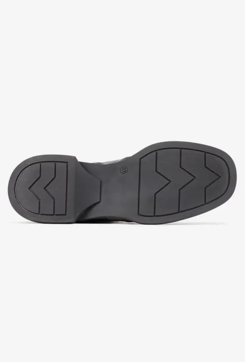 Ghete dama negre cu imprimeu din piele picture - 4