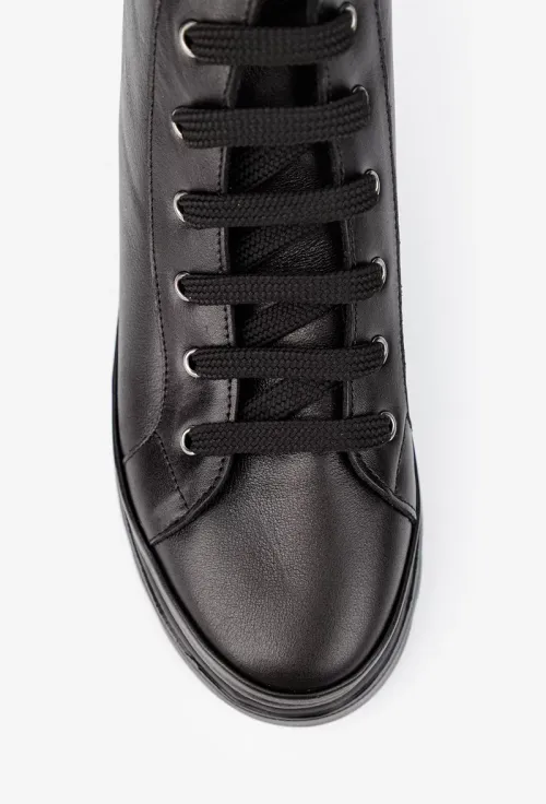 Ghete dama negre din piele naturala picture - 7