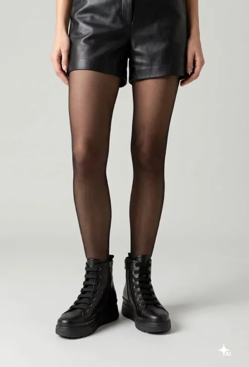 Ghete dama negre din piele naturala picture - 2
