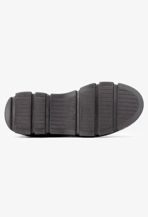Ghete dama negre din piele naturala cu accesoriu picture - 6