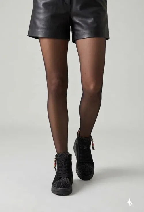 Ghete dama NUR negre din piele intoarsa picture - 2