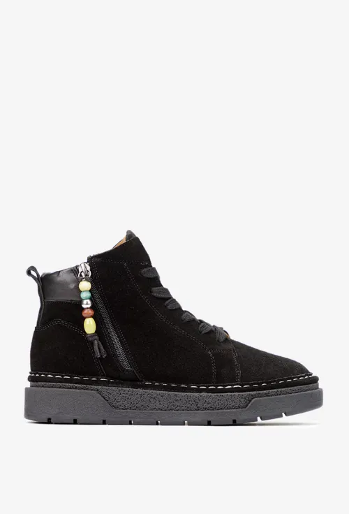 Ghete dama NUR negre din piele intoarsa picture - 3