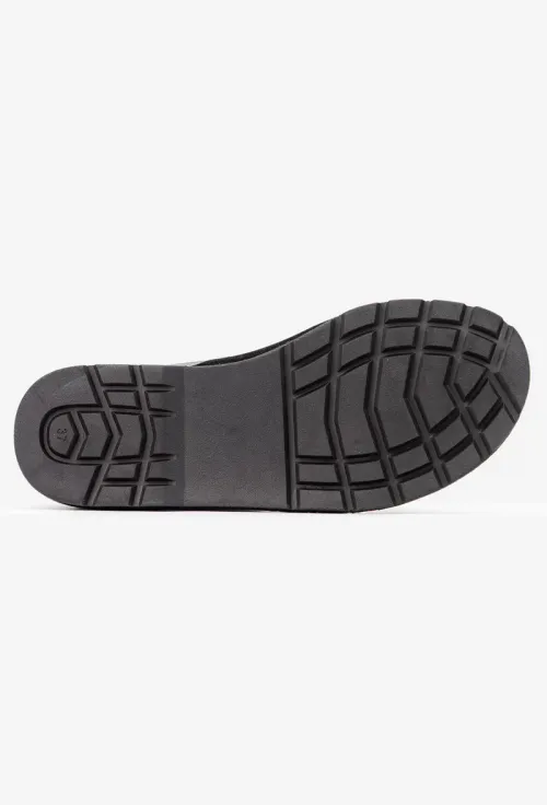 Ghete dama NUR negre din piele naturala si material textil picture - 5