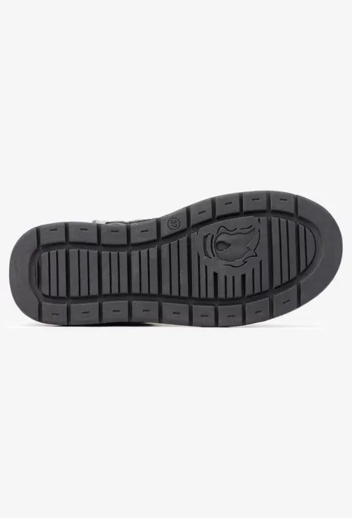 Ghete dama NUR negre din piele texturata si intoarsa picture - 6