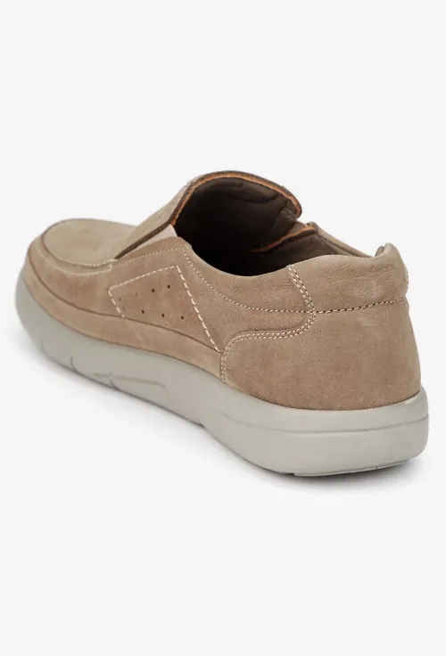 Mocasini barbati NUR din piele nabuc maro picture - 3