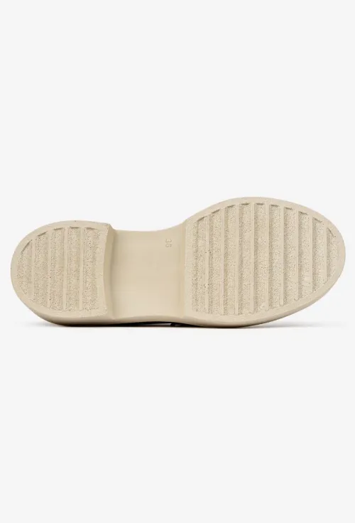Mocasini dama bej din piele naturala cu ornament picture - 5