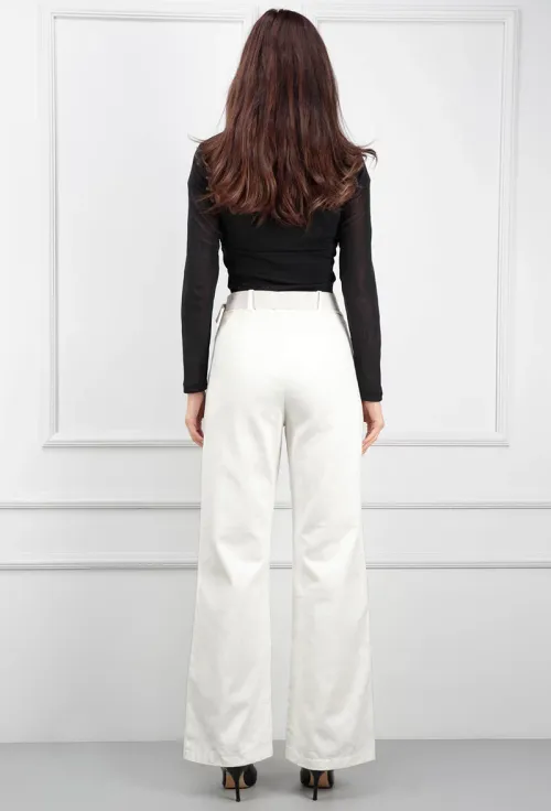 Pantaloni bej deschis cu buzunare picture - 2