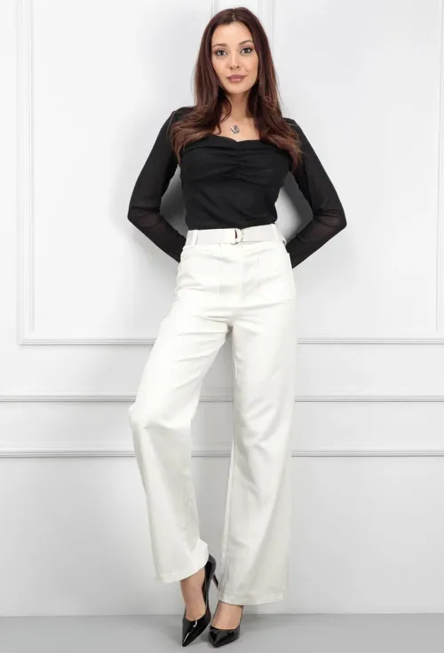Pantaloni bej deschis cu buzunare picture - 4