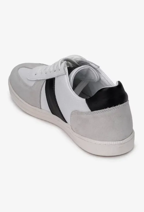 Pantofi barbati din piele alba cu gri si negru picture - 4
