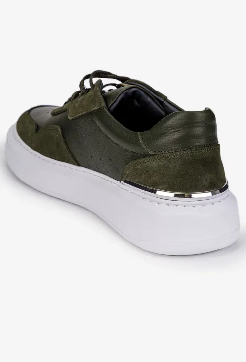 Pantofi barbati din piele kaki picture - 4