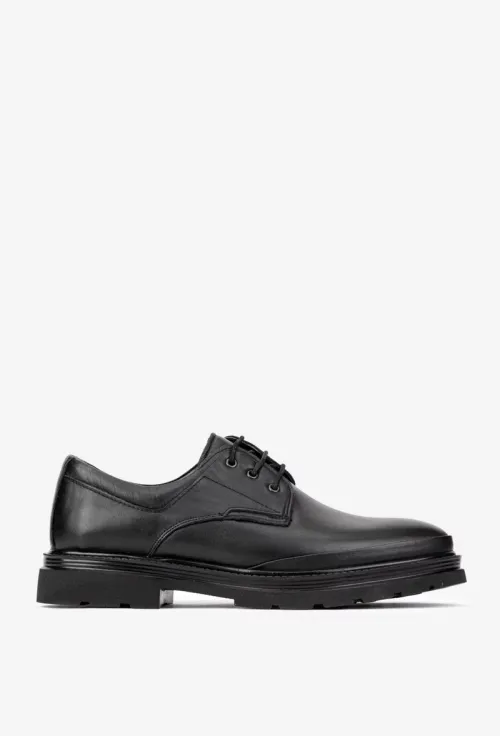 Pantofi barbati din piele naturala neagra picture - 3