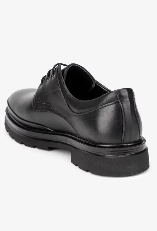 Pantofi barbati din piele naturala neagra picture - 4