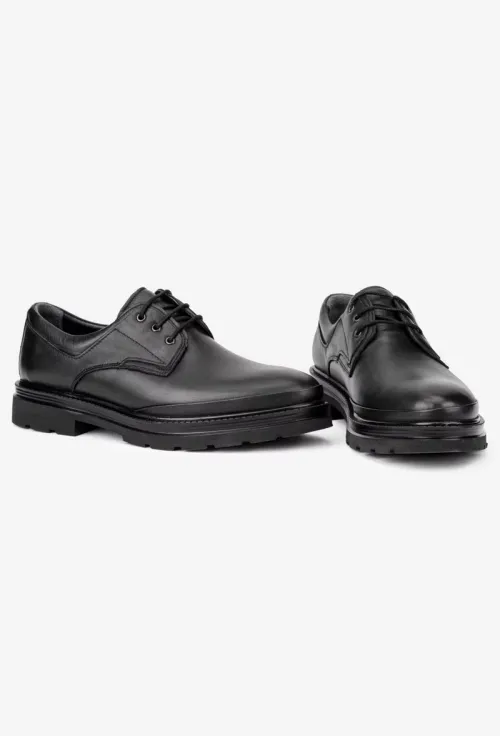 Pantofi barbati din piele naturala neagra picture - 6
