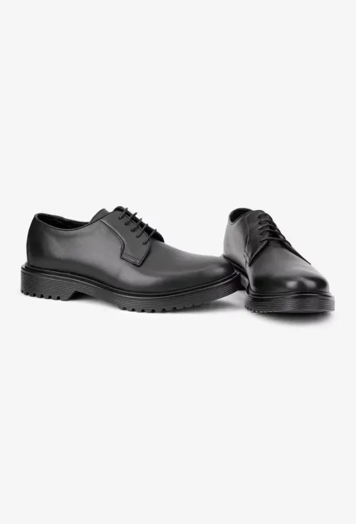 Pantofi barbati din piele naturala neagra picture - 5