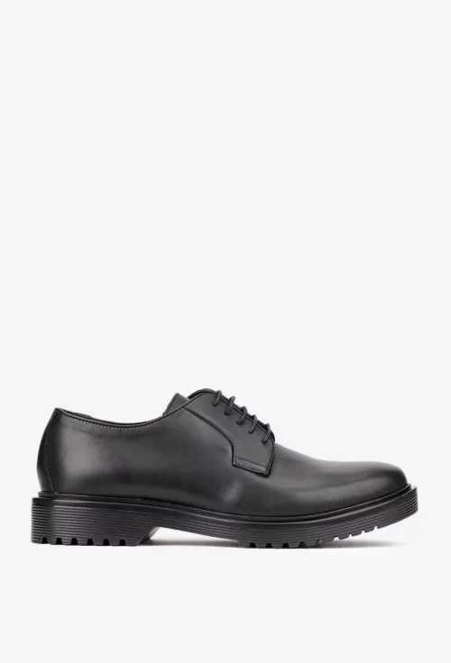 Pantofi barbati din piele naturala neagra picture - 2