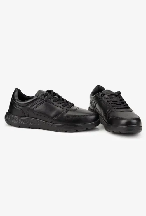 Pantofi barbati din piele naturala neagra picture - 5