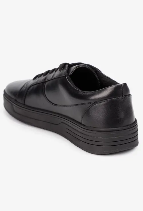 Pantofi barbati din piele naturala neagra picture - 3